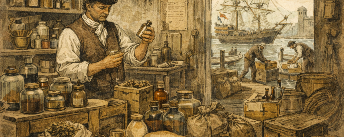 Apothecary medicine supplies and trade goods in colonial St. Augustine