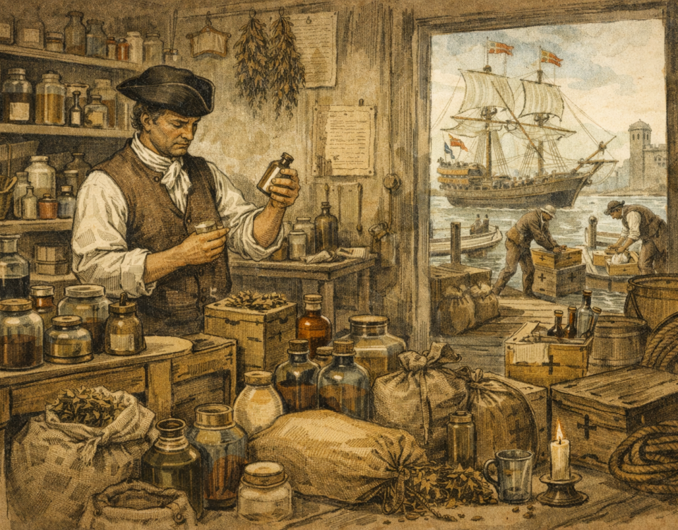 Apothecary medicine supplies and trade goods in colonial St. Augustine